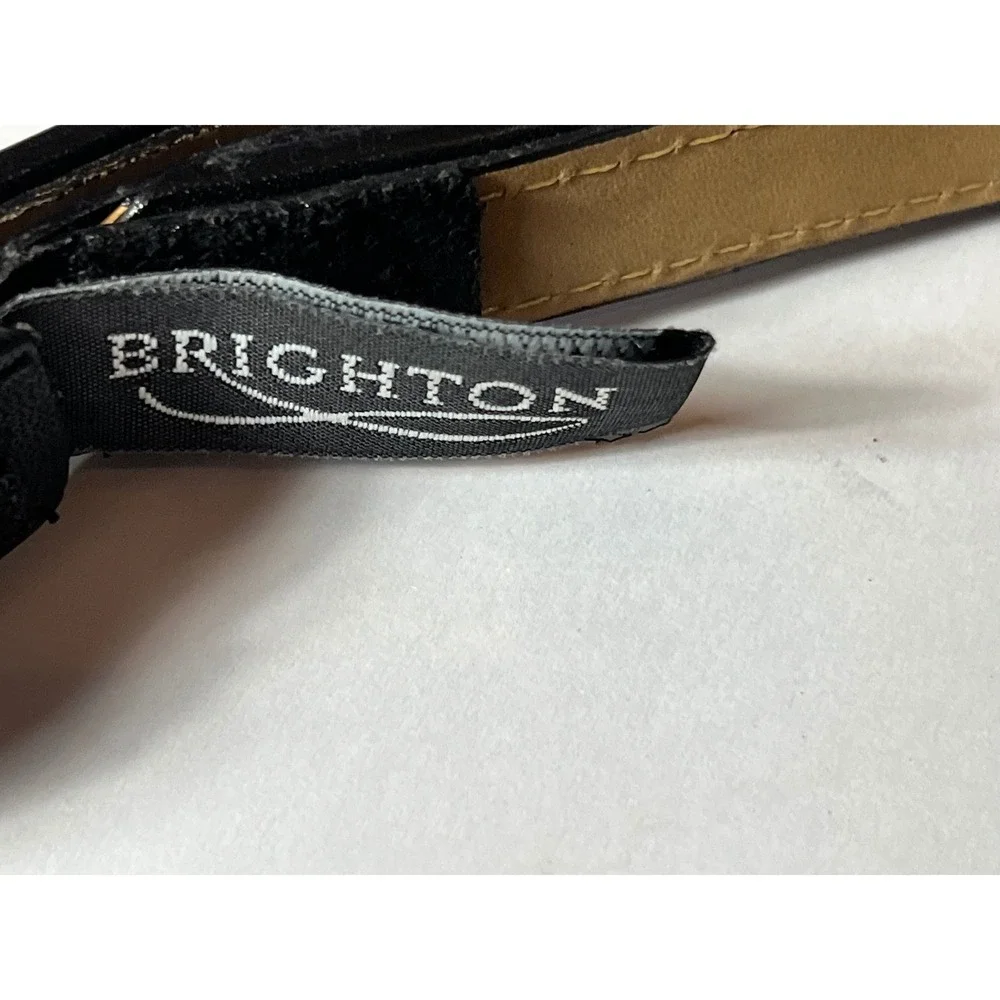 Brighton Womens Leopard Print Calf‎ Hair Leather Skinny Belt Silver Buckle M 30